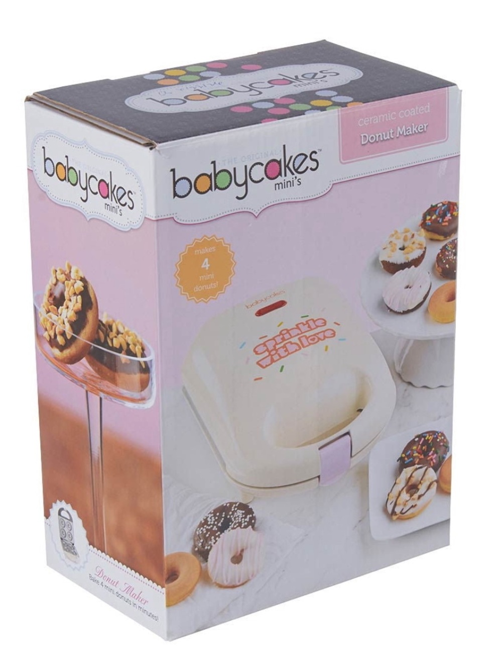 Babycakes Mini's Donut Maker - Makes 4 Non-Stick Mini Donuts NEW MSRP $24.99